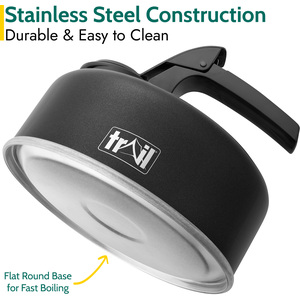 Lightweight Whistling Camping Kettle - Black / 16cm by Trail