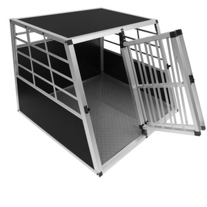 Car Pet Crate - Large Double Doors - Black & Silver by Monstershop