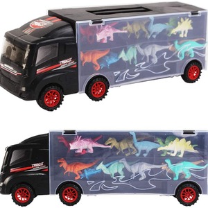Dinosaur Toys Car 12 Pcs Transport Carrier Truck Toys Set - neutral