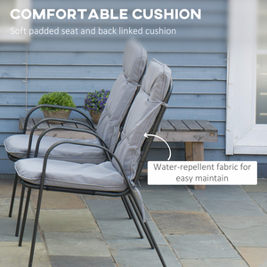 Outsunny Glass Table Umbrella Hole 7 PCs Garden Dining Set by Outsunny