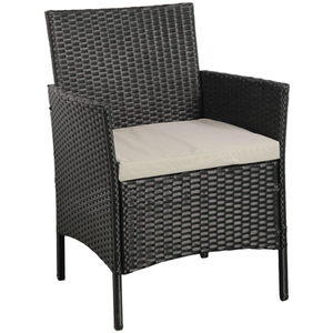 4PCS Garden Patio Rattan Furniture Set - Black