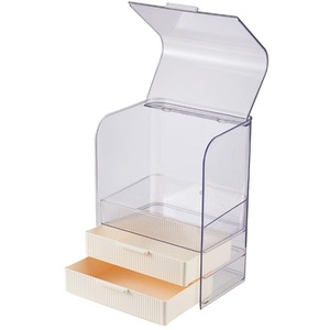 Clear Desktop Makeup Organiser with Two Drawers by komore