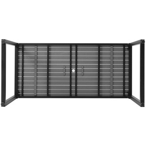 HomeScape Outdoor Dining Set with Benches - Grey Top + Black Frame by Kindred Trading LTD