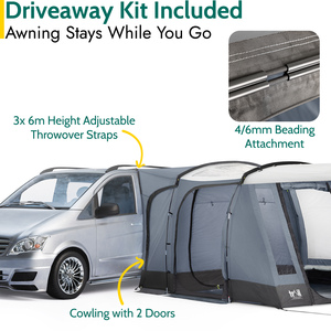 Foxley Skylight Driveaway Awning for Campervans - Grey by Trail