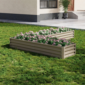 L-Shaped Galvanized Steel Raised Garden Bed by Livingandhome
