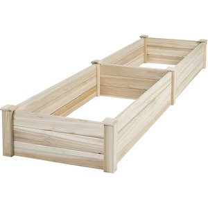 Rectangular Wooden Raised Garden Bed - Brown by Livingandhome