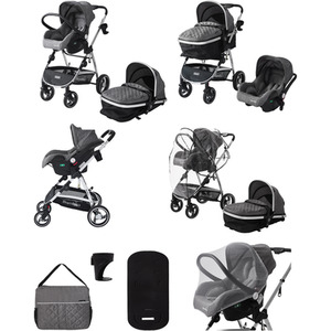 3 in 1 Deluxe Pushchair Stroller by Bambico