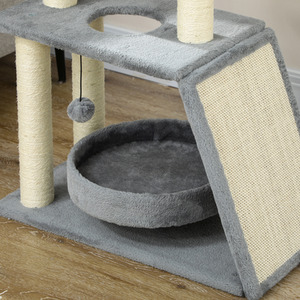 PawHut Cat Tree Tower with Scratching Posts, Pad, Bed, Perch, Toy Ball by PawHut