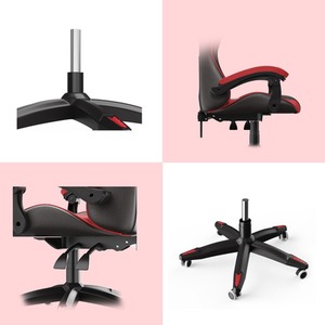 Gaming Chair Gaming Desk Set - Black+Red / Gaming Chair Only by Bigzzia