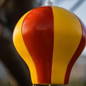 Hanging Hot Air Balloon Bird Feeder - Red,Yellow by Garden Mile