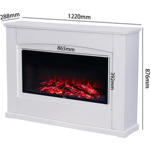 Recessed Fireplace with Wooden Surround - White by Livingandhome