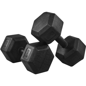 Set of 2 Dumbbells for Strength Training Aerobic - Black / 16kg by Yaheetech
