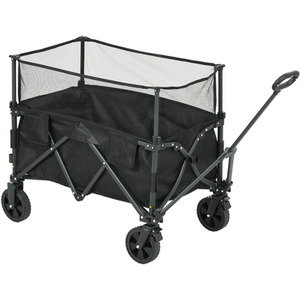 Outsunny 180L Folding Trolley on Wheels with Extendable Side Walls by Outsunny