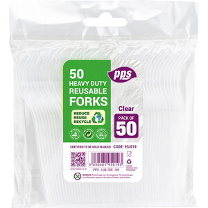 Pack of 50 Plastic Clear Forks