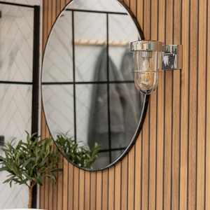 Fanar Industrial Chrome Bathroom Wall Light - Chrome by ValueLights