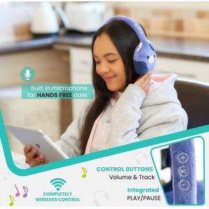 Squishmallows Ingred Plush Bluetooth Headphones - Blue by Lazerbuilt