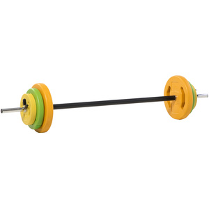 HOMCOM 20kg Adjustable Barbell Weights Set for Strength Training - Yellow by HOMCOM
