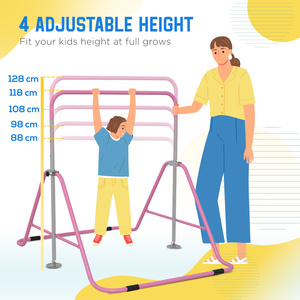 HOMCOM Kids Gymnastics Bar with Adjustable Height by HOMCOM