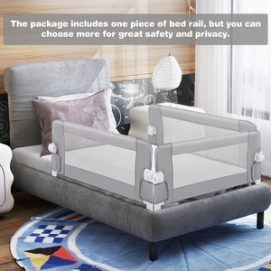 Foldable Toddler Bed Rail - Grey by Costway