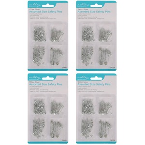 Steel Safety Pins - Assorted Sizes - Silver / 400 by Ashley