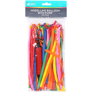Pack of Modelling Balloons with Air Pump - 100 by My Party