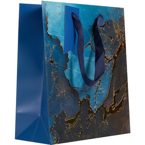 Pack of 3 Blue Glimmer Medium Gift Bags - Blue