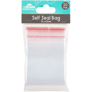 Pack of 50 Clear Self-Seal Bags by idoodle Essentials