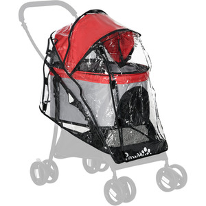 Rain Cover for Dog Pram Stoller with Front and Rear Entry - Transparent by PawHut