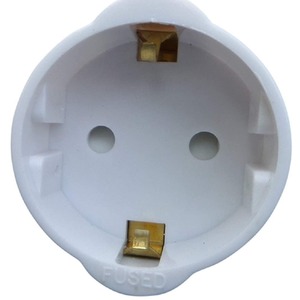UK Visitors Travel Adaptor European Euro Schuko to UK - White by ShaniTech