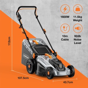 VonHaus 1600W Lawnmower - Grey by Vonhaus