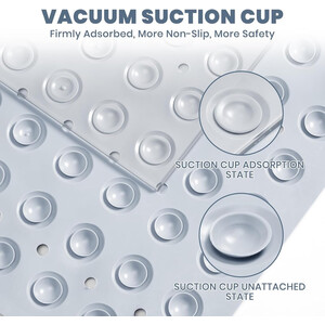 Bath Mat With Suction Cup Drainage Holes