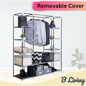 Pop Up Canvas Fabric Wardrobe - Black by B Living