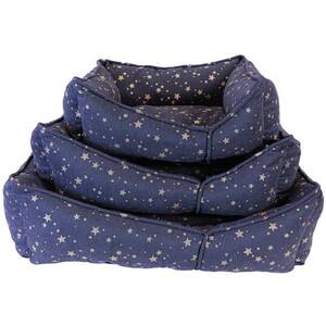 Luxury Navy Star Print Dog Bed Medium - Blue by NOAHS ARK