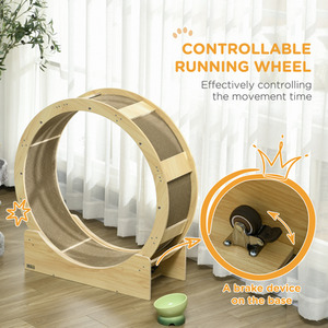 PawHut Cat Wheel with Brake - Brown by PawHut