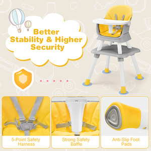 6-in-1 Baby Highchair - Yellow by Costway