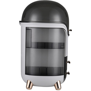 Make Up Organiser Large Dustproof Cosmetic Storage Box with Handle - White by Livingandhome