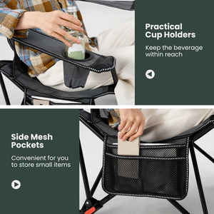 Reclining Camping Chair with Removable Footrest by Costway