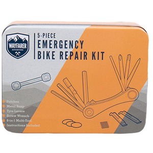 Wayfarer 5 Piece Emergency Bike Repair Kit with Tin Box - Silver by Wayfarer
