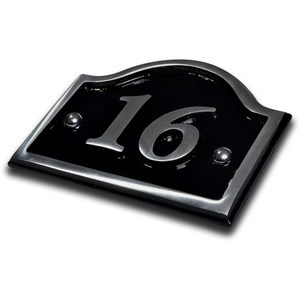 Aluminium Bridge House Number 16 - Black by The house nameplate company