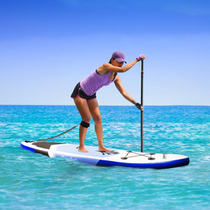Inflatable Paddle Board with Non Slip Deck Pad - White by Groundlevel
