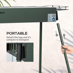 Outsunny Camping Charcoal BBQ Grill with Seasoning Baskets - Green by Outsunny