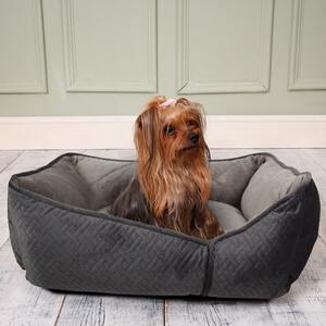 Grey Geometrical Dog Bed Small - Grey by Dreampaws