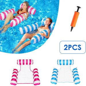 2 pcs Inflatable Water Hammock Pool Chair - blue