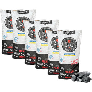Premium Hardwood Lumpwood Birch Charcoal 10kg - Black / 6 by Birch Globaltic