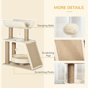 PawHut Cat Tree Tower with Scratching Posts, Pad, Bed, Perch, Toy Ball by PawHut