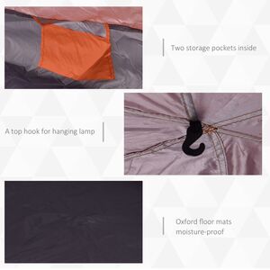 Outsunny Six Man Hexagon Pop Up Tent - Orange and Blue by Outsunny