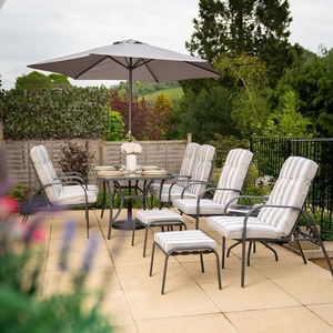 Reclining Garden Leisure And Dining Furniture Set - Grey by Hectare