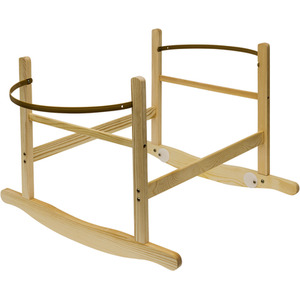 Tiny Ted Cream Moses Basket with Chester Rocking Stand Natural - White by Kinder Valley