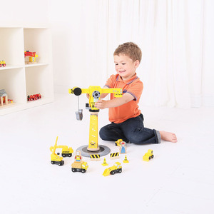 Yellow Crane Construction Set - Yellow by Bigjigs Rail