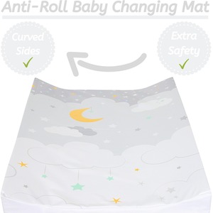 Anti-Roll Wedge Baby Changing Mat - Moon and Stars / Moon and Stars by Babycurls